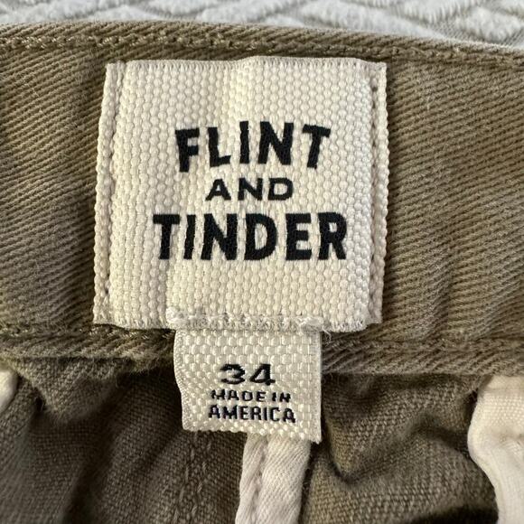 Flint and Tinder Slim Fit Men’s Chino Pant Size 34 Green Organic Cotton - Picture 7 of 8